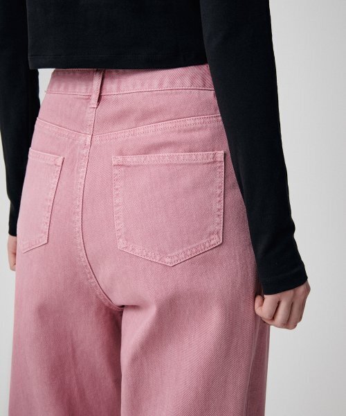 MUSINSA STANDARD WOMAN（ムシンサスタンダードウーマン）の「ウィメンズガーメントダイレギュラーフィットデニムパンツ[ピンク]（デニムパンツ・レディース・その他・30/24/25/26/27/28）」の6枚目の写真