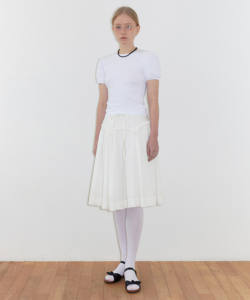 SINOON（シヌーン）の「Basic Puff T-Shirts (White)（Tシャツ/カットソー・レディース・ホワイト・FREE）」の2枚目の写真