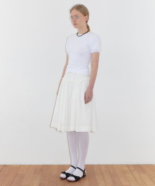 SINOON（シヌーン）の「Basic Puff T-Shirts (White)（Tシャツ/カットソー・レディース・ホワイト・FREE）」の3枚目の写真