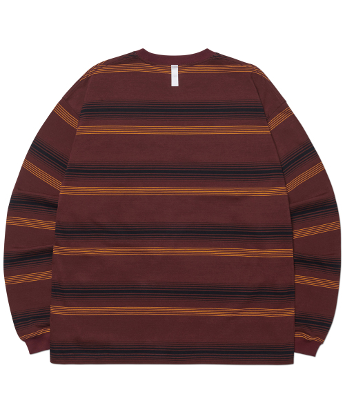 NOMANUAL(NOMANUAL)の「NM STRIPED LONG SLEEVE TEE - BURGUNDY(Tシャツ/カットソー・レディース・その他・MEDIUM/LARGE/X-LARGE)」の2枚目の写真