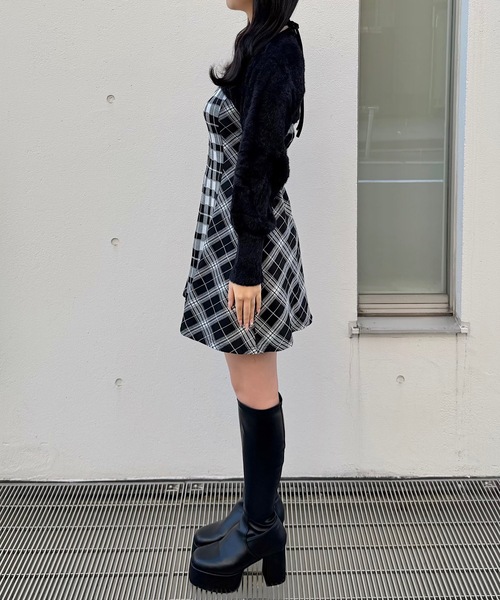 セール】シャギーボレロミニチェックワンピース（ワンピース）｜NOMAE