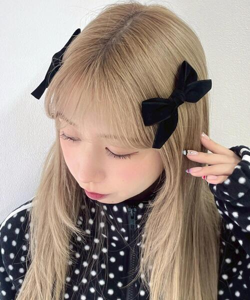 WEGO（ウィゴー）の「WEGO/ベロアBIGリボンクリップ（バレッタ/ヘアクリップ・レディース・ワイン/ブラック/ブラウン・FREE）」の8枚目の写真