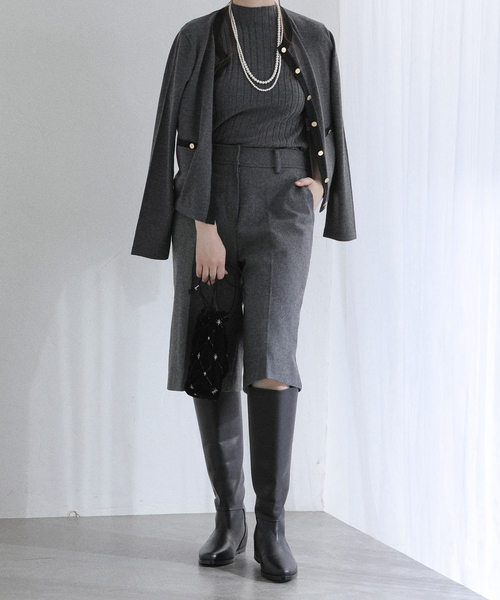 La TOTALITE(ラトータリテ)の「《追加2》バイカラーアンサンブルカーディガン(アンサンブル・レディース・チャコールグレー・FREE)」の3枚目の写真