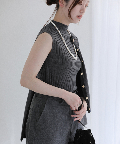 La TOTALITE(ラトータリテ)の「《追加2》バイカラーアンサンブルカーディガン(アンサンブル・レディース・チャコールグレー・FREE)」の8枚目の写真