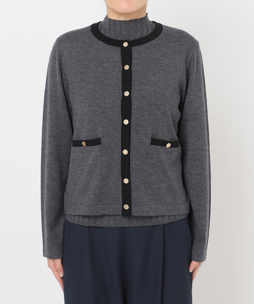 La TOTALITE(ラトータリテ)の「《追加2》バイカラーアンサンブルカーディガン(アンサンブル・レディース・チャコールグレー・FREE)」の10枚目の写真