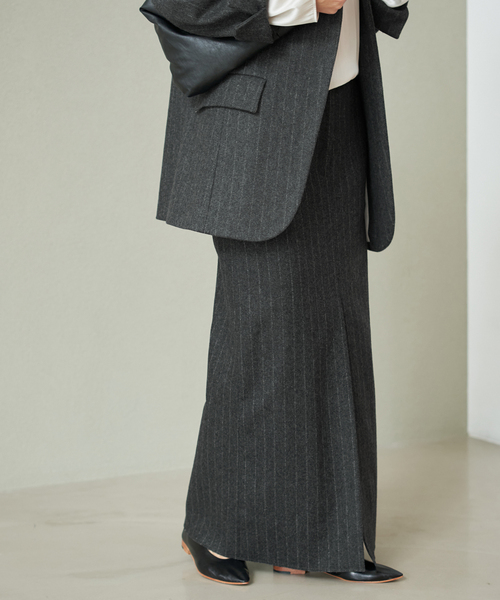 ゆき　美品　Plage R’IAM メルトンストライプ スカート セール】R'IAM メルトンストライプ スカート（スカート）｜Plage