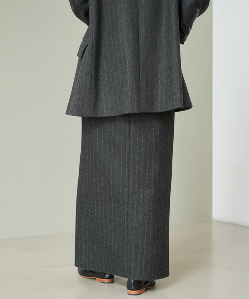 ゆき　美品　Plage R’IAM メルトンストライプ スカート セール】R'IAM メルトンストライプ スカート（スカート）｜Plage