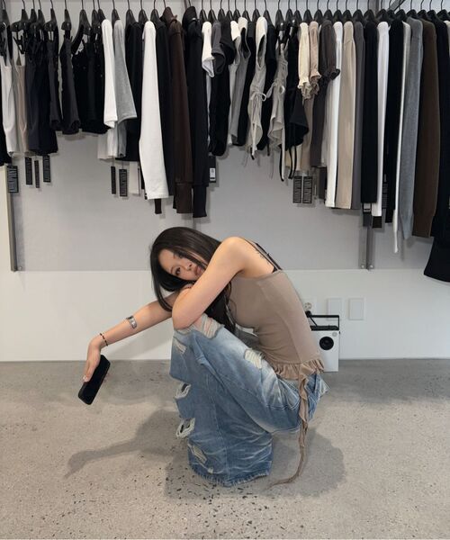 KHAKIPOINT(カーキポイント)の「Ruffle Layered Sleeveless (brown)(Tシャツ/カットソー・レディース・その他・FREE)」の6枚目の写真