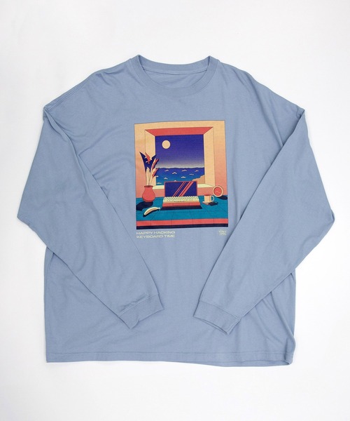 ZOZOMESSE(ゾゾメッセ)の「【HHKB × ZOZOTOWN】HAPPY TIME LONG SLEEVE TEE(Tシャツ/カットソー・メンズ・ブルー/ホワイト・S/M/L/XL)」の6枚目の写真