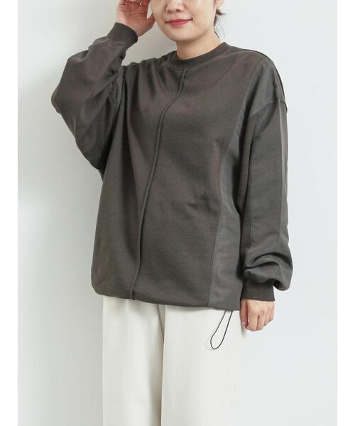 SM2（エスエムツー）の「異素材切替スウェット（Tシャツ/カットソー・レディース・チャコールグレー/トップグレー/ライトベージュ・F）」の2枚目の写真