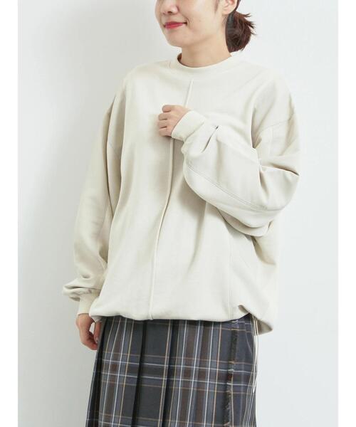 SM2（エスエムツー）の「異素材切替スウェット（Tシャツ/カットソー・レディース・チャコールグレー/トップグレー/ライトベージュ・F）」の4枚目の写真