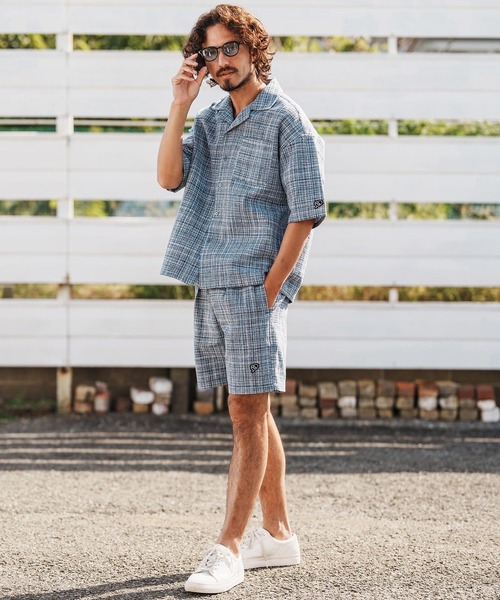 1minute 1second(ワンミニットワンセカンド)の「mhs2457-summer tweed open collar shirt オープンカラーシャツ(1M26H130)(シャツ/ブラウス・メンズ・グレー系その他/ブラック系その他/ブルー系その他・S/M/L/XL)」の8枚目の写真