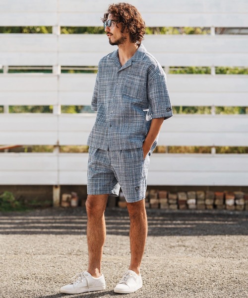 1minute 1second(ワンミニットワンセカンド)の「mhs2457-summer tweed open collar shirt オープンカラーシャツ(1M26H130)(シャツ/ブラウス・メンズ・グレー系その他/ブラック系その他/ブルー系その他・S/M/L/XL)」の9枚目の写真