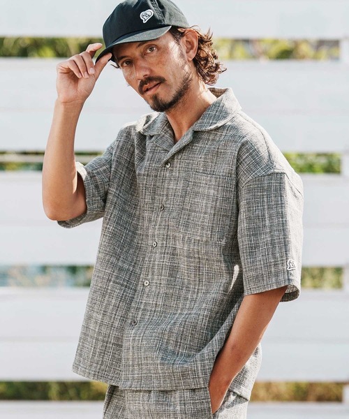 1minute 1second(ワンミニットワンセカンド)の「mhs2457-summer tweed open collar shirt オープンカラーシャツ(1M26H130)(シャツ/ブラウス・メンズ・グレー系その他/ブラック系その他/ブルー系その他・S/M/L/XL)」の10枚目の写真