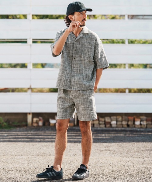 1minute 1second(ワンミニットワンセカンド)の「mhs2457-summer tweed open collar shirt オープンカラーシャツ(1M26H130)(シャツ/ブラウス・メンズ・グレー系その他/ブラック系その他/ブルー系その他・S/M/L/XL)」の15枚目の写真