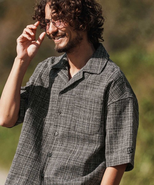 1minute 1second(ワンミニットワンセカンド)の「mhs2457-summer tweed open collar shirt オープンカラーシャツ(1M26H130)(シャツ/ブラウス・メンズ・グレー系その他/ブラック系その他/ブルー系その他・S/M/L/XL)」の16枚目の写真
