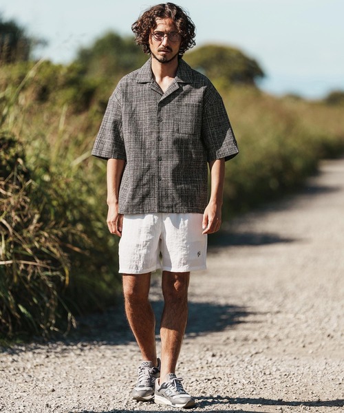 1minute 1second(ワンミニットワンセカンド)の「mhs2457-summer tweed open collar shirt オープンカラーシャツ(1M26H130)(シャツ/ブラウス・メンズ・グレー系その他/ブラック系その他/ブルー系その他・S/M/L/XL)」の19枚目の写真