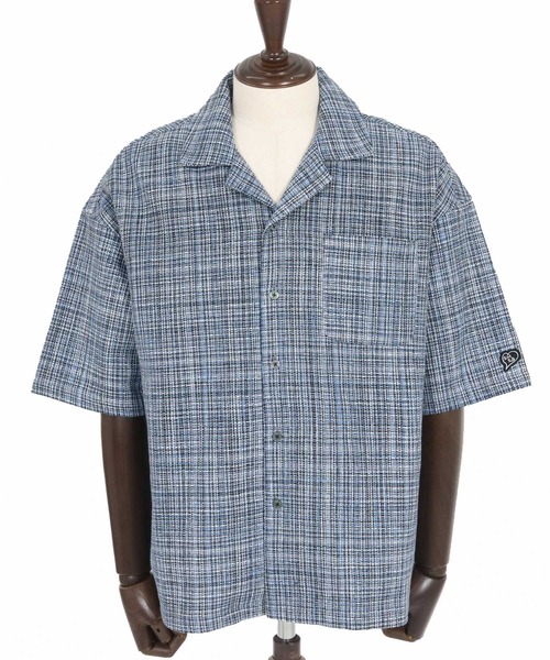 1minute 1second(ワンミニットワンセカンド)の「mhs2457-summer tweed open collar shirt オープンカラーシャツ(1M26H130)(シャツ/ブラウス・メンズ・グレー系その他/ブラック系その他/ブルー系その他・S/M/L/XL)」の21枚目の写真