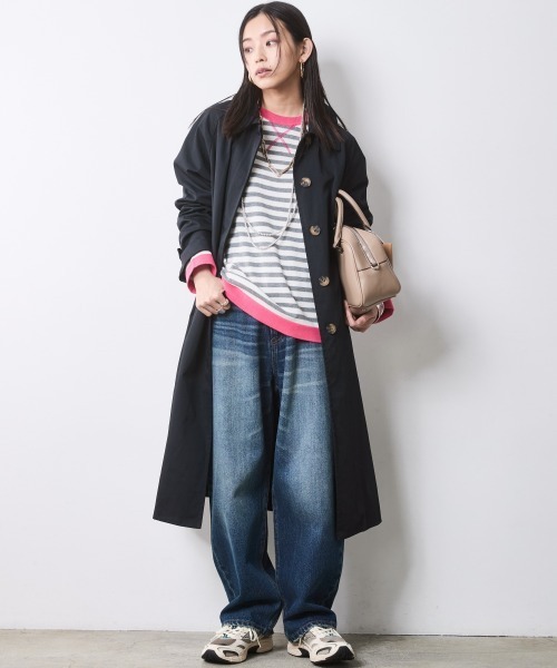 CHIC STYLE（シックスタイル）の「綿100％ボーダーニットプルオーバー＜大きいサイズ有＞シックスタイル（ニット/セーター・レディース・ブラック系/グレー系・M/L/LL/3L/4L/5L）」の5枚目の写真