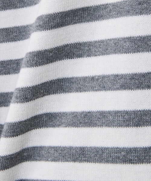 CHIC STYLE（シックスタイル）の「綿100％ボーダーニットプルオーバー＜大きいサイズ有＞シックスタイル（ニット/セーター・レディース・ブラック系/グレー系・M/L/LL/3L/4L/5L）」の10枚目の写真