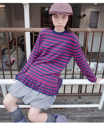 FFATS STRIPE FRILL KNIT_PURPLE(NG2FFUK685A)