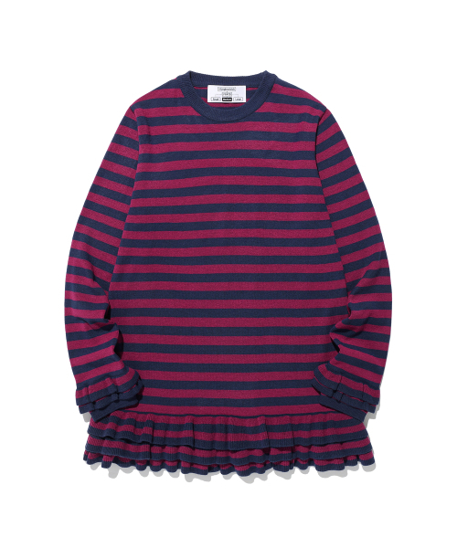 NICE GHOST CLUB(ナイスゴーストクラブ)の「FFATS STRIPE FRILL KNIT_PURPLE(NG2FFUK685A)(ニット/セーター・レディース・パープル・SMALL/MEDIUM)」の2枚目の写真