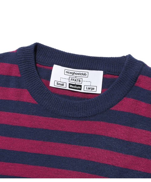 NICE GHOST CLUB(ナイスゴーストクラブ)の「FFATS STRIPE FRILL KNIT_PURPLE(NG2FFUK685A)(ニット/セーター・レディース・パープル・SMALL/MEDIUM)」の4枚目の写真