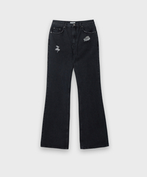 DUSTYWHITE（ダスティーホワイト）の「BLACK DESTROYED BOOTCUT DENIM PANTS（デニムパンツ・メンズ）」