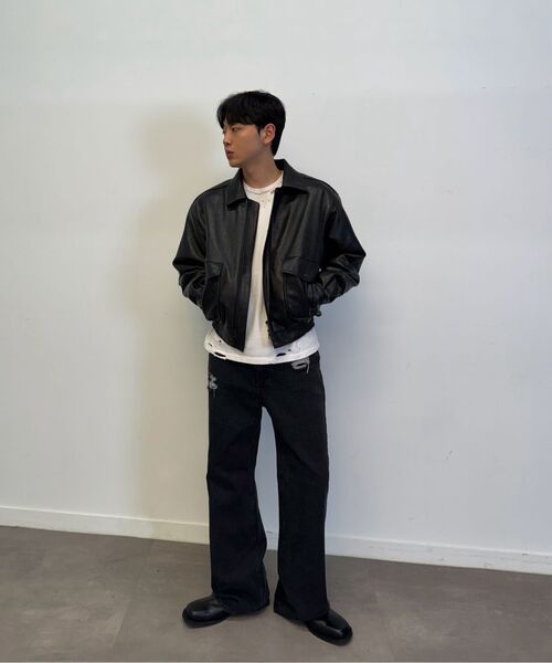 DUSTYWHITE（ダスティーホワイト）の「BLACK DESTROYED BOOTCUT DENIM PANTS（デニムパンツ・メンズ・その他・SMALL/MEDIUM/LARGE）」の10枚目の写真