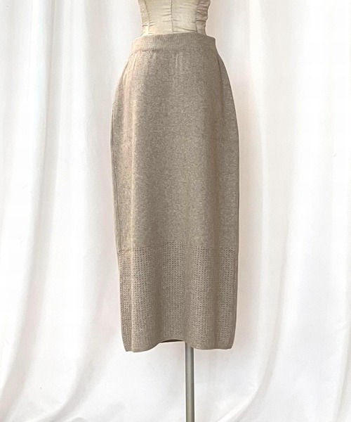 Q（キュー）の「アンダーメッシュタイトスカート（スカート・レディース・ブラック/ベージュ・MEDIUM）」の5枚目の写真