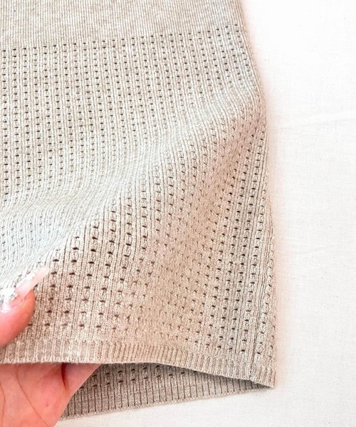 Q（キュー）の「アンダーメッシュタイトスカート（スカート・レディース・ブラック/ベージュ・MEDIUM）」の18枚目の写真