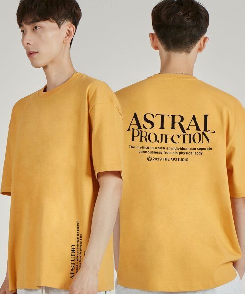 ASTRAL PROJECTION(アストラルプロジェクション)の「グラデーションレタリングラウンドネック15番手綿半袖Tシャツ_チェダー(Tシャツ/カットソー・メンズ・その他・LARGE/X-LARGE)」の1枚目の写真