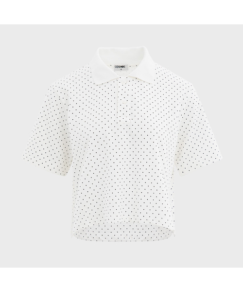 PLASMASPHERE(プラズマスフィア)の「ピンドットPKポロカラーTシャツ_2COLOR(ポロシャツ・レディース・ブラック/ホワイト・FREE)」の2枚目の写真