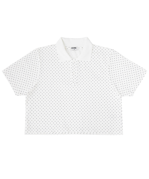 PLASMASPHERE(プラズマスフィア)の「ピンドットPKポロカラーTシャツ_2COLOR(ポロシャツ・レディース・ブラック/ホワイト・FREE)」の3枚目の写真