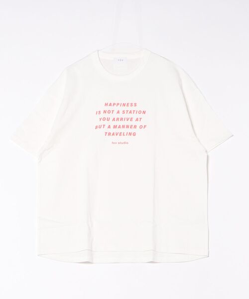 FOV(フォブ)の「FOV/フォブ HAPPINESS Tシャツ(Tシャツ/カットソー・レディース・ブラック/ホワイト/ベージュ系その他・F)」の1枚目の写真