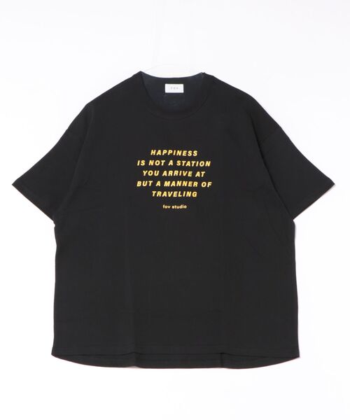 FOV(フォブ)の「FOV/フォブ HAPPINESS Tシャツ(Tシャツ/カットソー・レディース・ブラック/ホワイト/ベージュ系その他・F)」の2枚目の写真