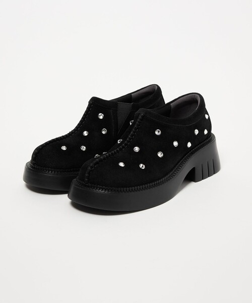SY UNITED ARROWS（シーユナイテッドアローズ）の「＜SY＞ ラウンド スリッポン ビジュー フラット55↑（スリッポン・レディース・ブラック・24.5cm/22.5cm/23.5cm/23cm/25cm/24cm）」の2枚目の写真