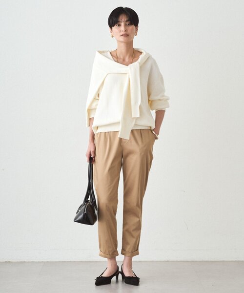 LOUNGEDRESS(ラウンジドレス)の「コットンVニット(ニット/セーター・レディース・ベージュ/ピンク/オフホワイト・FREE)」の4枚目の写真