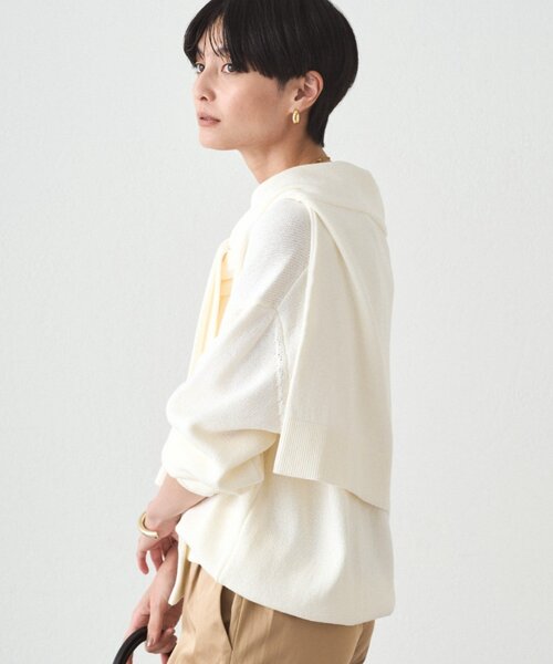 LOUNGEDRESS(ラウンジドレス)の「コットンVニット(ニット/セーター・レディース・ベージュ/ピンク/オフホワイト・FREE)」の11枚目の写真