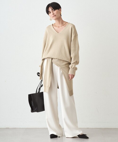 LOUNGEDRESS(ラウンジドレス)の「コットンVニット(ニット/セーター・レディース・ベージュ/ピンク/オフホワイト・FREE)」の22枚目の写真