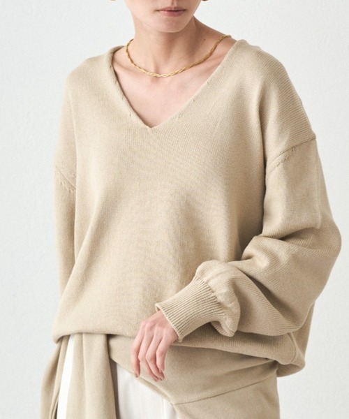 コットンVニット（ニット/セーター）｜LOUNGEDRESS（ラウンジドレス