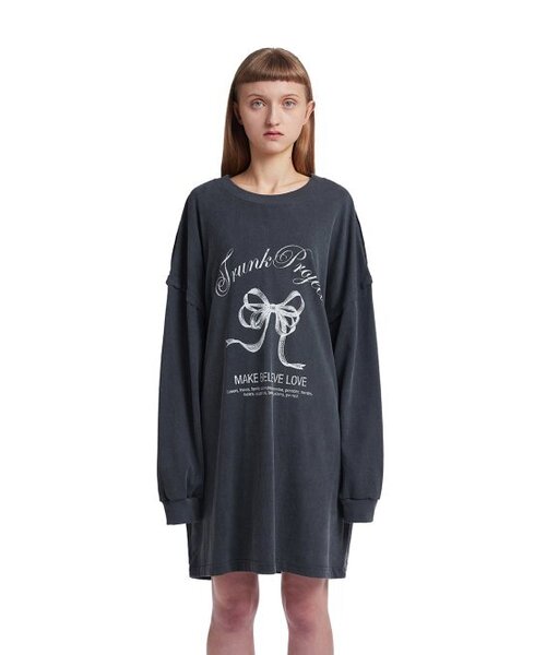 TRUNK PROJECT(トランクプロジェクト)の「Printed Long Sleeve T-Shirt_Grey(Tシャツ/カットソー・レディース・グレー・SMALL/X-SMALL/LARGE)」の1枚目の写真