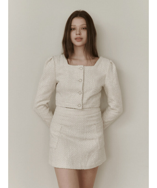 KINDABABY(カインダベイビー)の「ivory pearl tweed mini skirt(スカート・レディース・その他・SMALL/MEDIUM)」の5枚目の写真