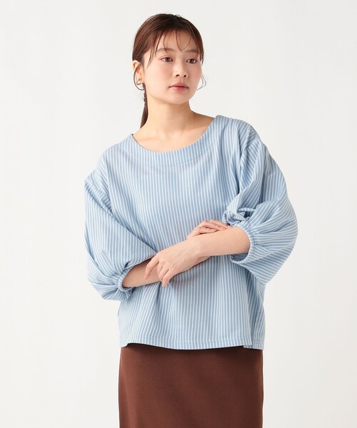 BEAMS HEART(ビームスハート)の「タック ドルマンスリーブ プルオーバー(Tシャツ/カットソー・レディース・ブラック/サックスブルー/ネイビー・FREE)」の18枚目の写真