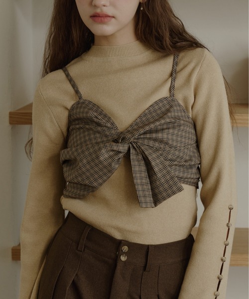 OLUN（オルン）の「cross design bustier/クロスデザインビスチェ