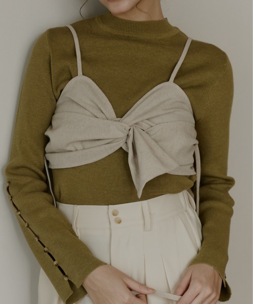 OLUN（オルン）の「cross design bustier/クロスデザインビスチェ