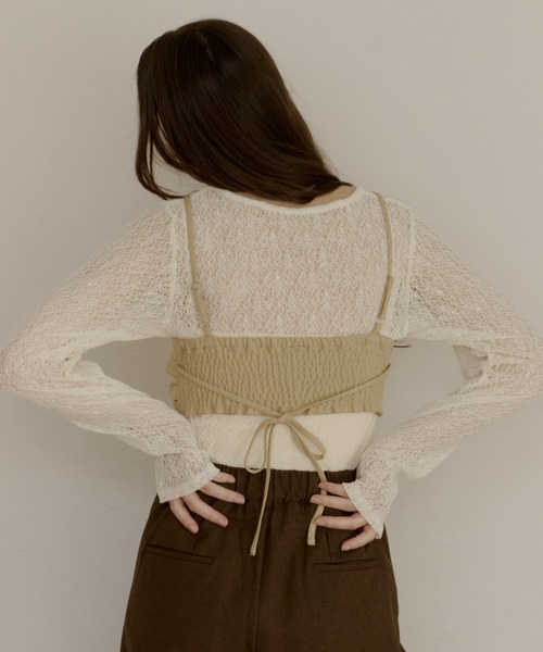 OLUN クロスデザインビスチェ ベージュ cross design bustier/クロスデザインビスチェ（その他トップス