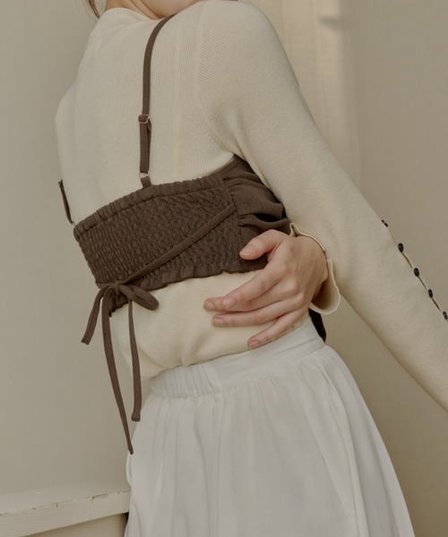 OLUN（オルン）の「cross design bustier/クロスデザインビスチェ