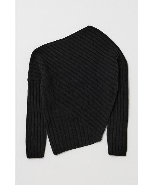 MOUSSY(マウジー)の「ASYMMETRY RIB ニット(ニット/セーター・レディース・ブラック/ライトブルー/ライトイエロー/杢グレー・FREE)」の5枚目の写真