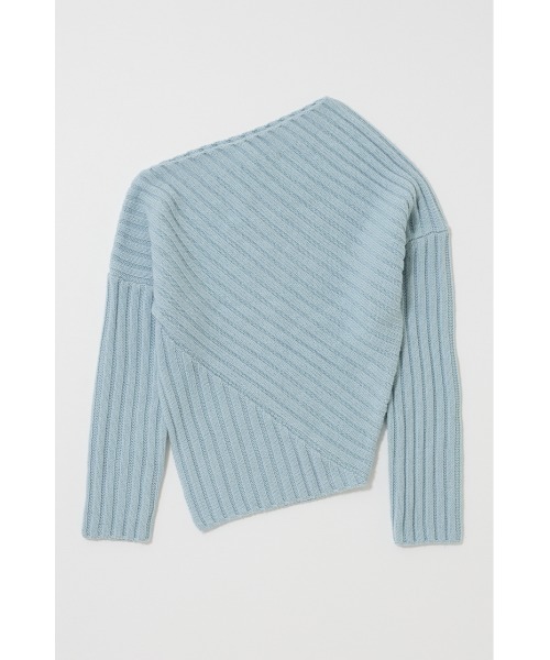 MOUSSY(マウジー)の「ASYMMETRY RIB ニット(ニット/セーター・レディース・ブラック/ライトブルー/ライトイエロー/杢グレー・FREE)」の11枚目の写真